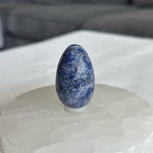 Lapis lazuli crystal egg carving